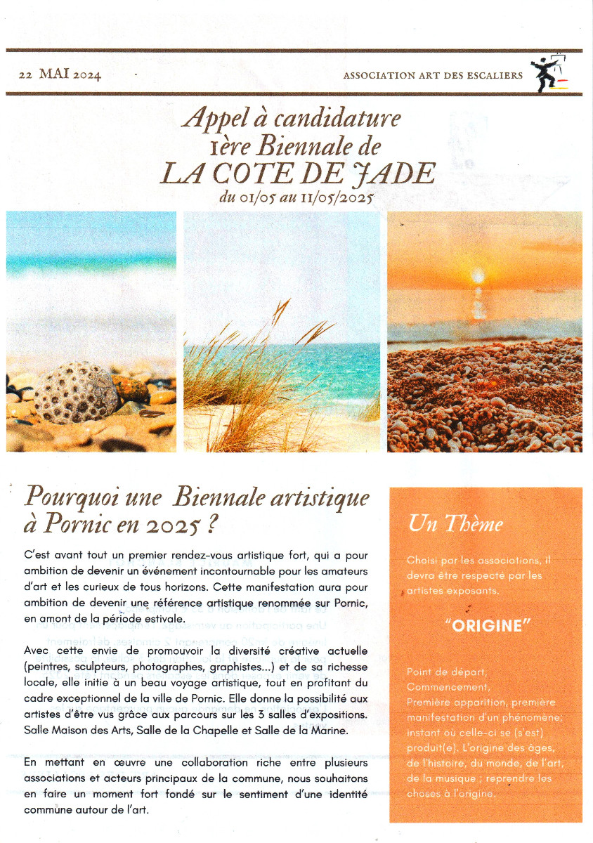 1ER BIENAL DE LA COSTA DE JADE EN PORNIC 44 sur le site d’ARTactif