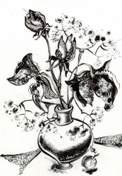 Obra contemporánea nombrada « Nature morte », Hecho por ANNA KRASNI