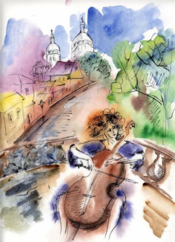 Obra contemporánea nombrada « Musique », Hecho por ANNA KRASNI