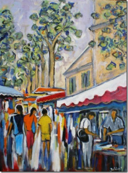 Obra contemporánea nombrada « Marché d'Aix en Provence », Hecho por FRANCIS JALIBERT