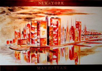 Obra contemporánea nombrada « MANHATTAN I », Hecho por ETIENNE FOURCY