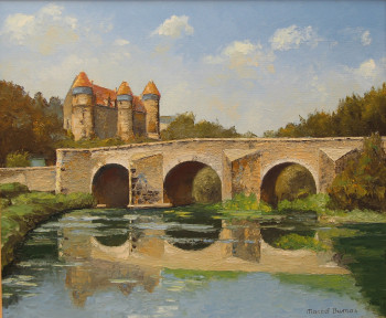 Obra contemporánea nombrada « Pont romain en Berry », Hecho por MARCEL DUMAS