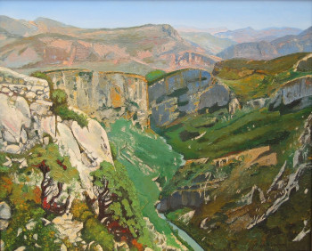 Obra contemporánea nombrada « Lumière de Provence (II) (gorges) », Hecho por MARCEL DUMAS