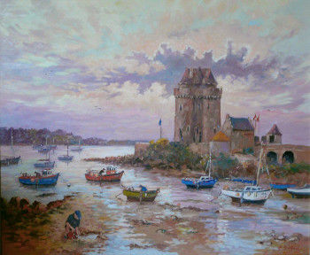 Obra contemporánea nombrada « Tour Solidor St Servan », Hecho por JEAN-CLAUDE DUBOIL