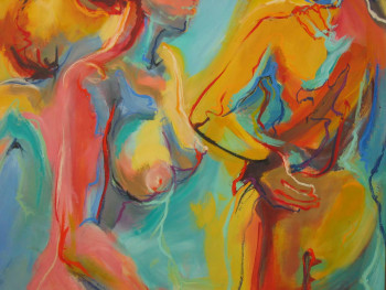 Obra contemporánea nombrada « MOMENT DE DETENTE », Hecho por R. BERTIN BISSON