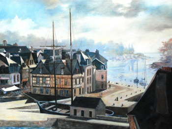 Obra contemporánea nombrada « Le port de St Goustan », Hecho por HENRI DUROSELLE