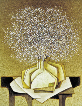 Obra contemporánea nombrada « Bouquet de gypsophile », Hecho por JEAN CLAUDE MAUREL