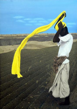 Obra contemporánea nombrada « Foulard dans le désert du THAR », Hecho por JEAN CHOUET
