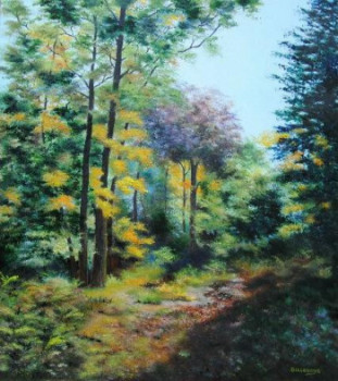 Obra contemporánea nombrada « sous bois », Hecho por ANDRé GILLOUAYE
