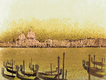 Obra contemporánea nombrada « Venise - San Giorgio », Hecho por JEAN CLAUDE MAUREL