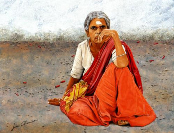 Obra contemporánea nombrada « Pensive », Hecho por JEAN CHOUET