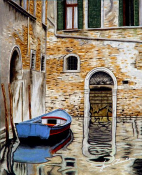 Obra contemporánea nombrada « Port tranquille », Hecho por JEAN CHOUET