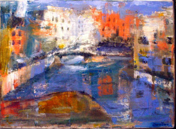 Obra contemporánea nombrada « Bord de Seine 2 », Hecho por GUILLOU