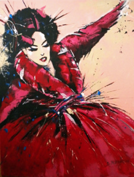 Obra contemporánea nombrada « Mme BUTTERFLY », Hecho por SYLVIANE BERNARDINI