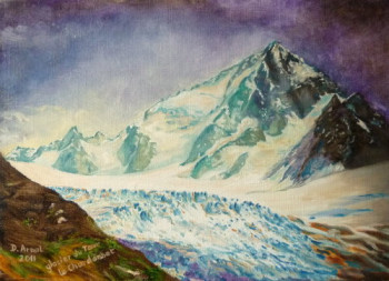 Obra contemporánea nombrada « Le chardonnet et glacier du Tour », Hecho por DARNAL