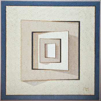Obra contemporánea nombrada « Rotation de 5 carrés concentriques 02 », Hecho por JEAN CLAUDE MAUREL