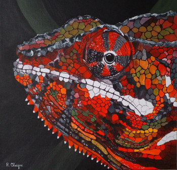 Obra contemporánea nombrada « le caméléon », Hecho por ROLAND CHAIGNE