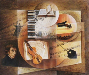 Obra contemporánea nombrada « Contrepoint Mélodique de Chopin », Hecho por FRANK GODILLE