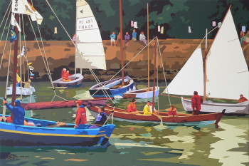 Obra contemporánea nombrada « La fête au port », Hecho por DANIELL