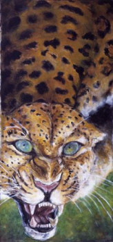 Obra contemporánea nombrada «  LEOPARD », Hecho por JOE JOHNSON