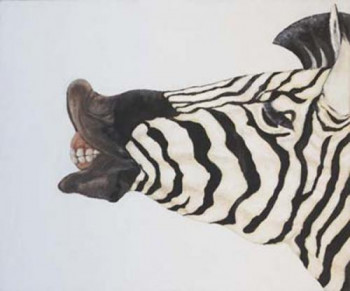 Obra contemporánea nombrada « SMILING ZEBRA », Hecho por JOE JOHNSON