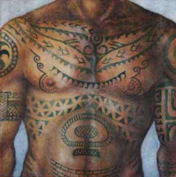 Obra contemporánea nombrada « TAHITIAN TORSO », Hecho por JOE JOHNSON
