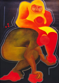 Obra contemporánea nombrada « jeu de boules », Hecho por FRANçOISE COEURET