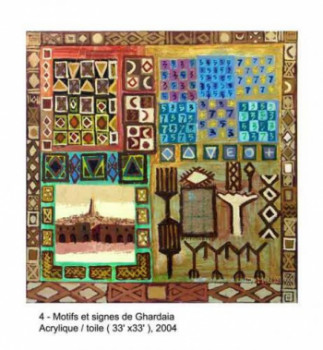 Obra contemporánea nombrada « Motifs et signes de ghardaia », Hecho por M'HAMED SACIM