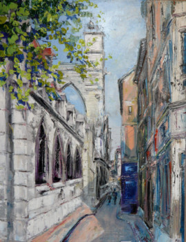 Obra contemporánea nombrada « TROYES   Rue  Urbain IV  et  l'église  St Jean », Hecho por GEBO