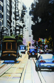 Obra contemporánea nombrada « FRISCO CABLE CAR », Hecho por CLOTILDE NADEL