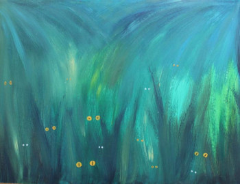 Obra contemporánea nombrada « yeux dans la jungle », Hecho por SYLVIE RABATEL