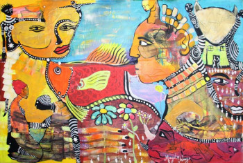 Obra contemporánea nombrada « Poisson Rouge », Hecho por MAGULE WANGO