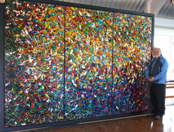 Obra contemporánea nombrada « Soleil d'automne - Tryptique - SOLD / VENDU - Estimation 650 000 € », Hecho por CHARLES CARSON, GMBA, CREATEUR DU MOUVEMENT 'CARSONISME'