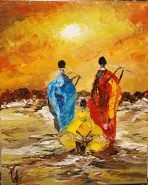 Obra contemporánea nombrada « TRIO AFRICAIN », Hecho por PATE