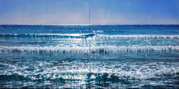 Obra contemporánea nombrada « Paysage marin 1-2011 - 140x280cm », Hecho por ELEONORE BERNAIR