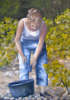 Obra contemporánea nombrada « Vendanges », Hecho por SYLVIE PIOLI