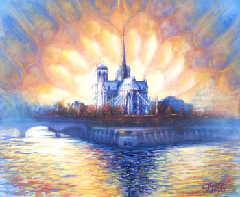 Obra contemporánea nombrada « Lumière sur Notre Dame de Paris 1 », Hecho por CARMEN JUAREZ MEDINA