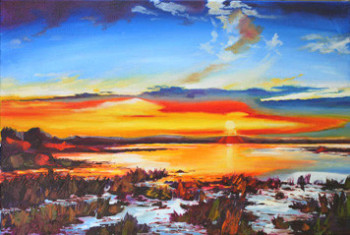 Obra contemporánea nombrada « Coucher de soleil », Hecho por KATIA TCHIRIEFF