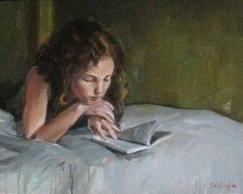 Obra contemporánea nombrada « La lecture », Hecho por SYLVIE THOMAS - VANLERBERGHE