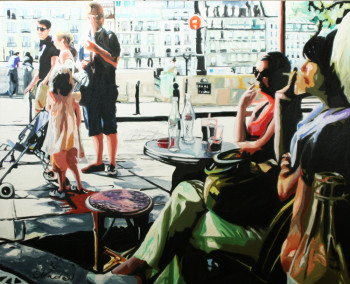 Obra contemporánea nombrada « brasserie de l ile st louis », Hecho por CLOTILDE NADEL