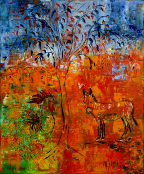 Obra contemporánea nombrada « DU COQ A L'ANE », Hecho por MARIE-FRANCE BUSSET