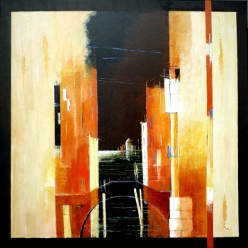 Obra contemporánea nombrada « " Venise 3" », Hecho por JAMES BURGEVIN