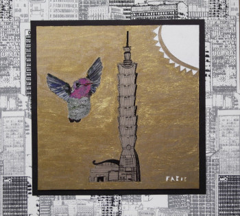 Obra contemporánea nombrada « Colibri sur Taipei », Hecho por FABIE