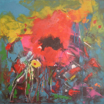 Obra contemporánea nombrada « COQUELICOTS DU SOIR 1 », Hecho por MIREILLE MAURY