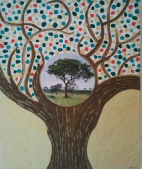 Obra contemporánea nombrada « Arbre de vie », Hecho por TALINE