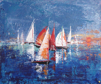 Obra contemporánea nombrada « REGATES 1 2 », Hecho por MIREILLE MAURY