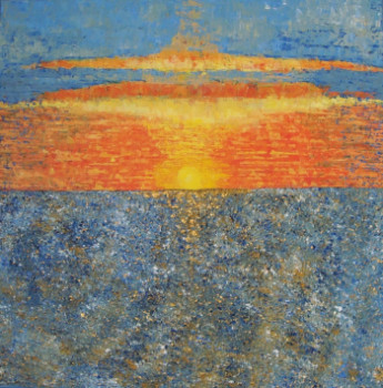 Obra contemporánea nombrada « Sunset in Lanzarote », Hecho por SYLVIE JESSUA CLOUTIER