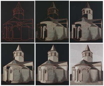 Obra contemporánea nombrada « Eglise de Nasbinals-Lozère- 1 », Hecho por JEAN CLAUDE MAUREL