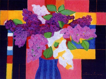 Obra contemporánea nombrada « Les lilas », Hecho por FRANCE WAGNER