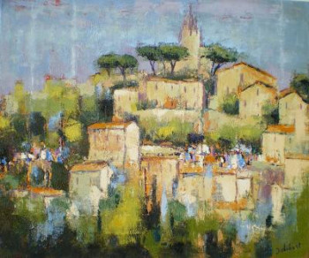 Obra contemporánea nombrada « Bonnieux », Hecho por FRANCIS JALIBERT